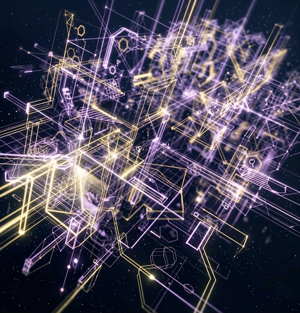 Visualización abstracta de arquitectura digital
